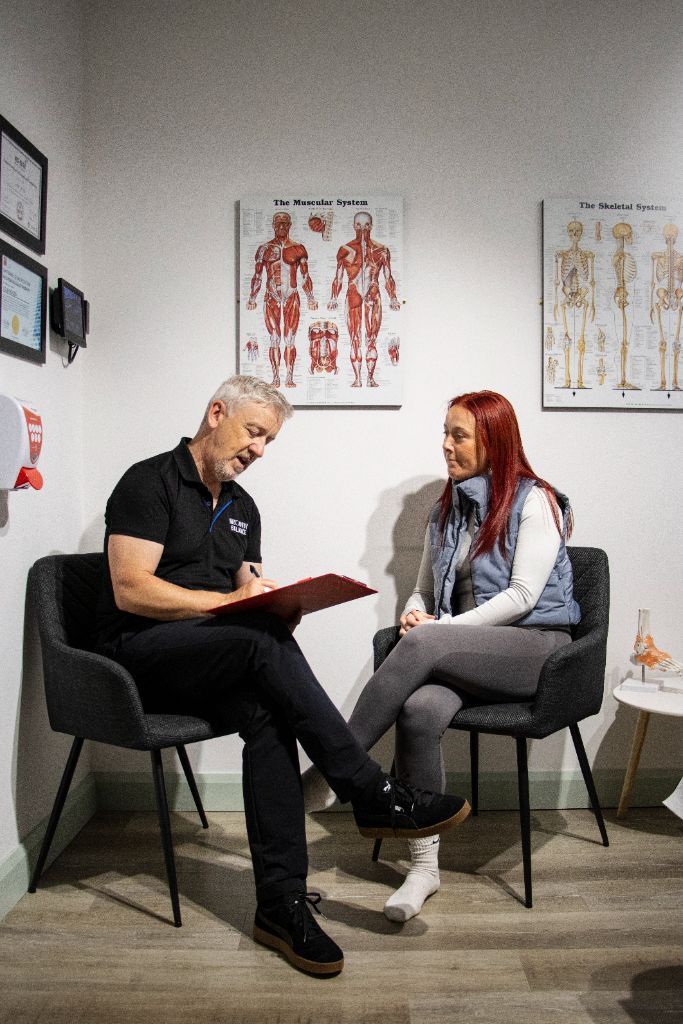 Therapist consulting with a client