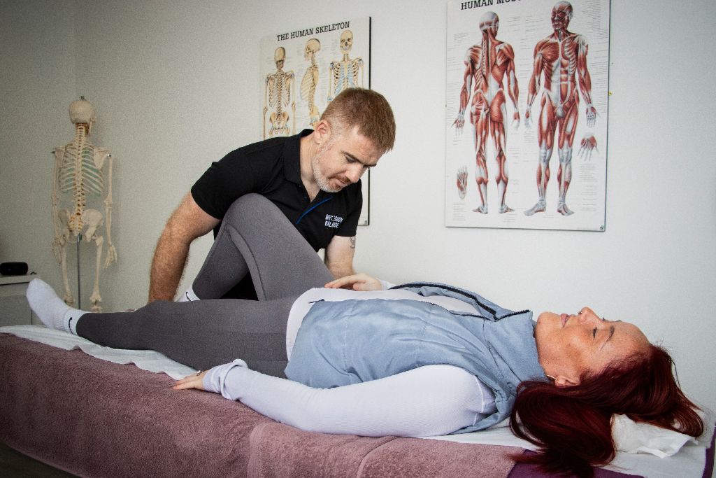 Physical therapy treatment in session